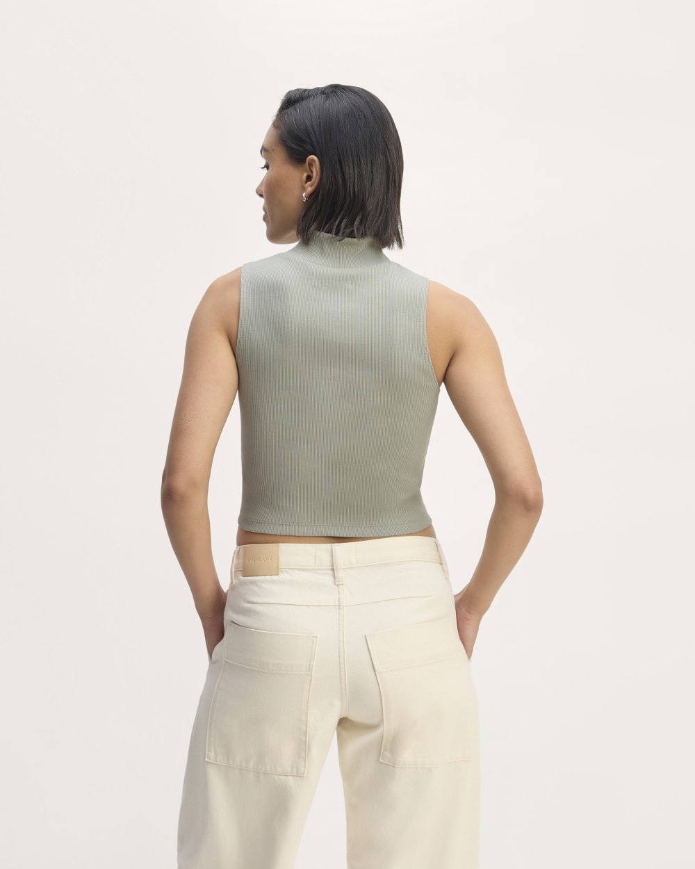 The Ribbed Mockneck Tank | Sage Green
