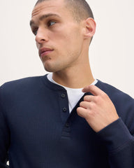 The Waffle Long-Sleeve Henley | Navy