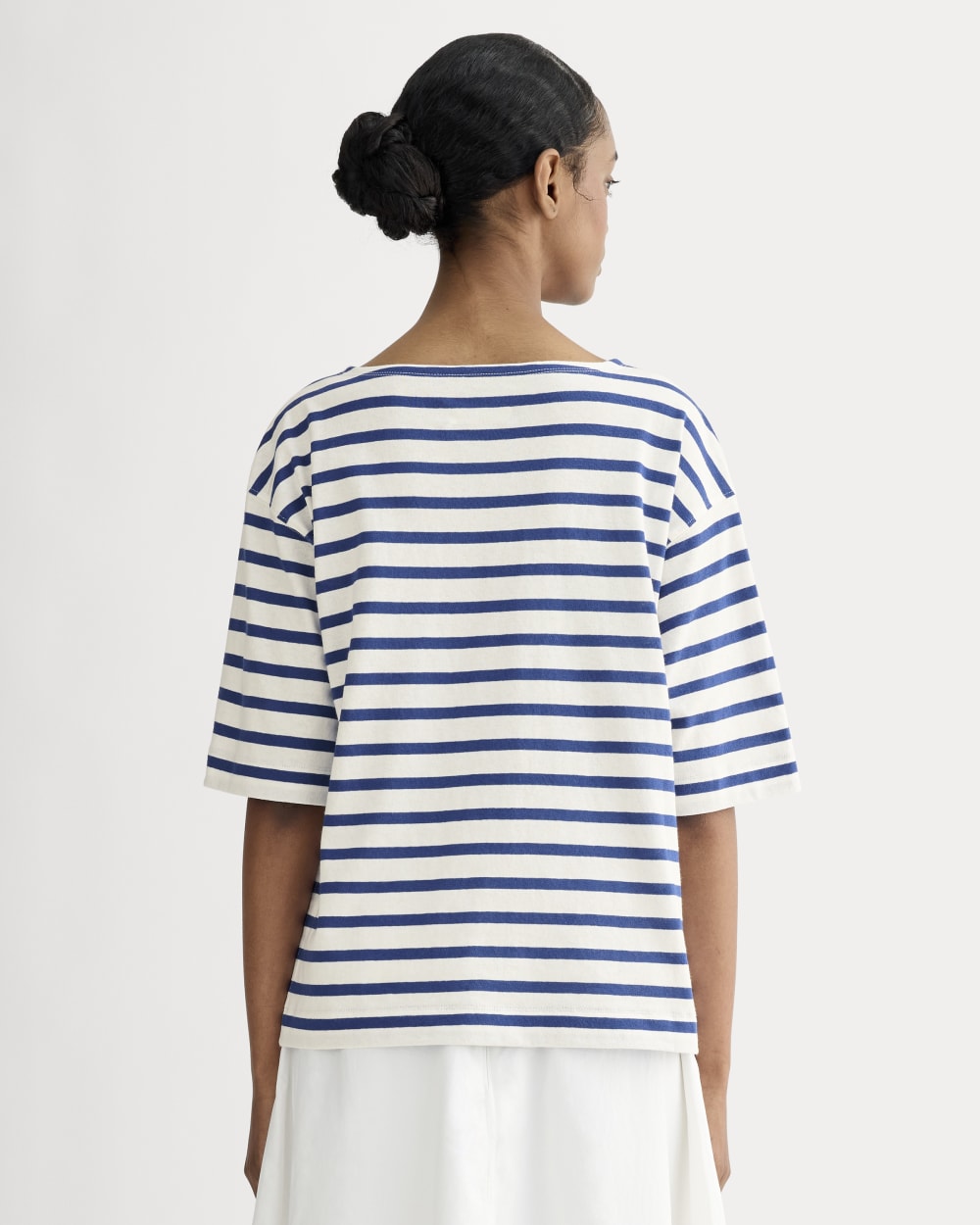 The Mariner Oversized Tee | Bone / Mazarine Blue