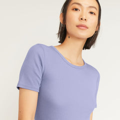 The Pima Micro-Rib Crew Tee | Cornflower Blue
