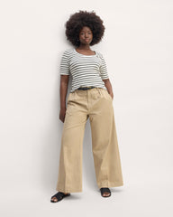 The Vintage Rib Scoop-Neck Top | Bone / Black