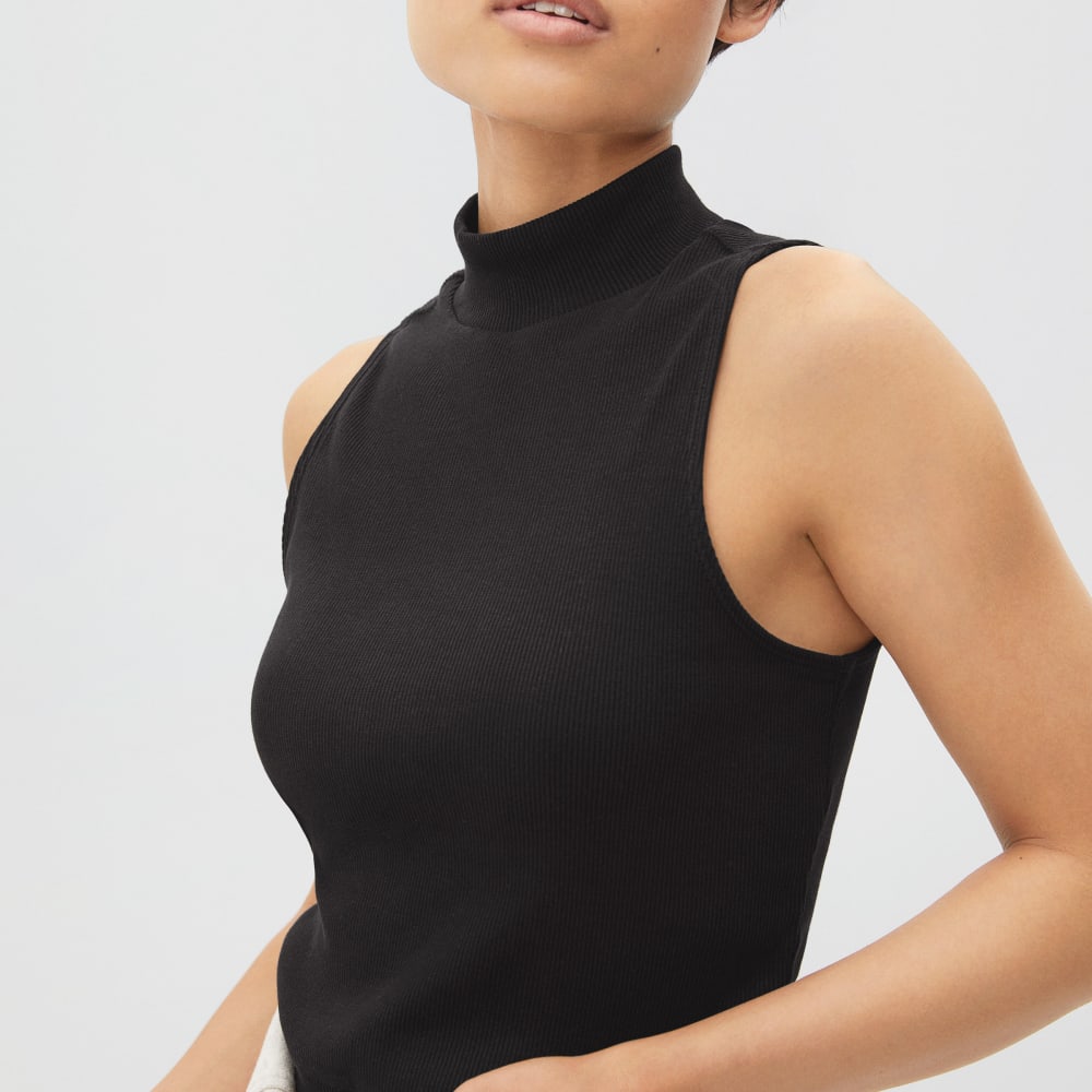 The Ribbed Mockneck Tank | Black