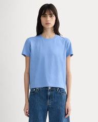 The Box-Cut Tee in Essential Cotton | Blue Opal | No Pocket