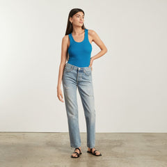 The Pima Micro-Rib U-neck Tank | Horizon Blue