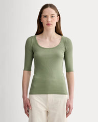 The Luxe Rib Scoop-Neck Tee | Sagebrush