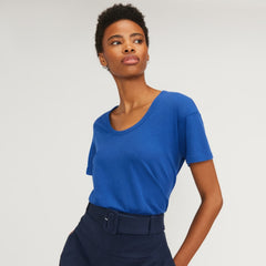 The Air Scoop-Neck Tee | Mazarine Blue