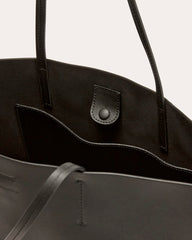 The Luxe Italian Leather Tote | Black