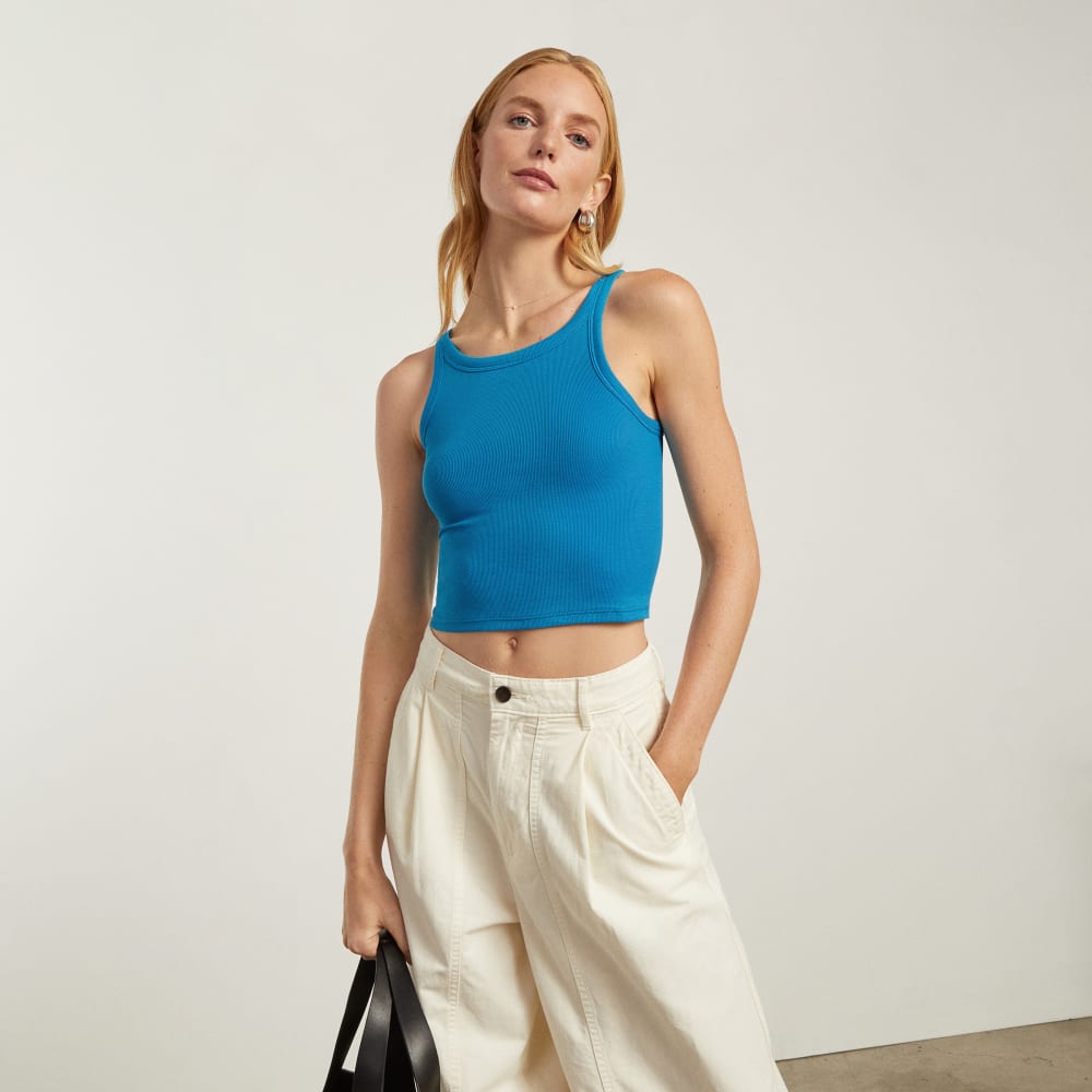 The Pima Micro-Rib Short Tank | Horizon Blue