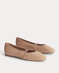 Leather Keyhole Flat | Blush Tan