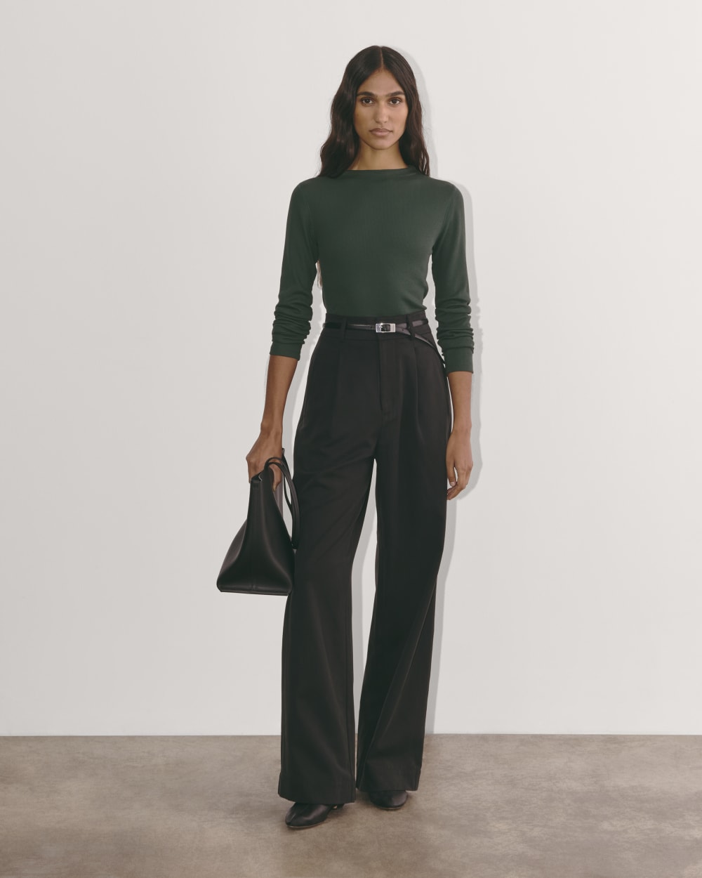 The Luxe Rib Funnel-Neck Tee | Scarab