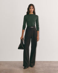 The Luxe Rib Funnel-Neck Tee | Scarab