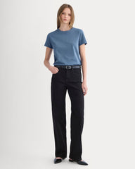 The Box-Cut Tee in Essential Cotton | Faded Navy | No Pocket