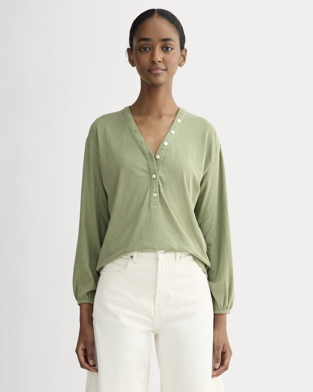 The Air V-Neck Henley | Sagebrush