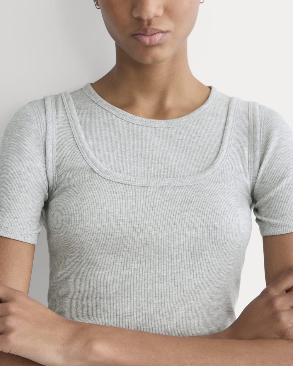The Luxe Rib Square-Neck Tank | Classic Heather Grey
