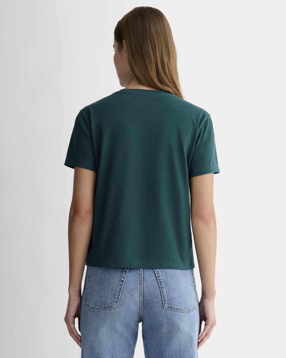 The Box-Cut Tee in Essential Cotton | Dark Sea | No Pocket