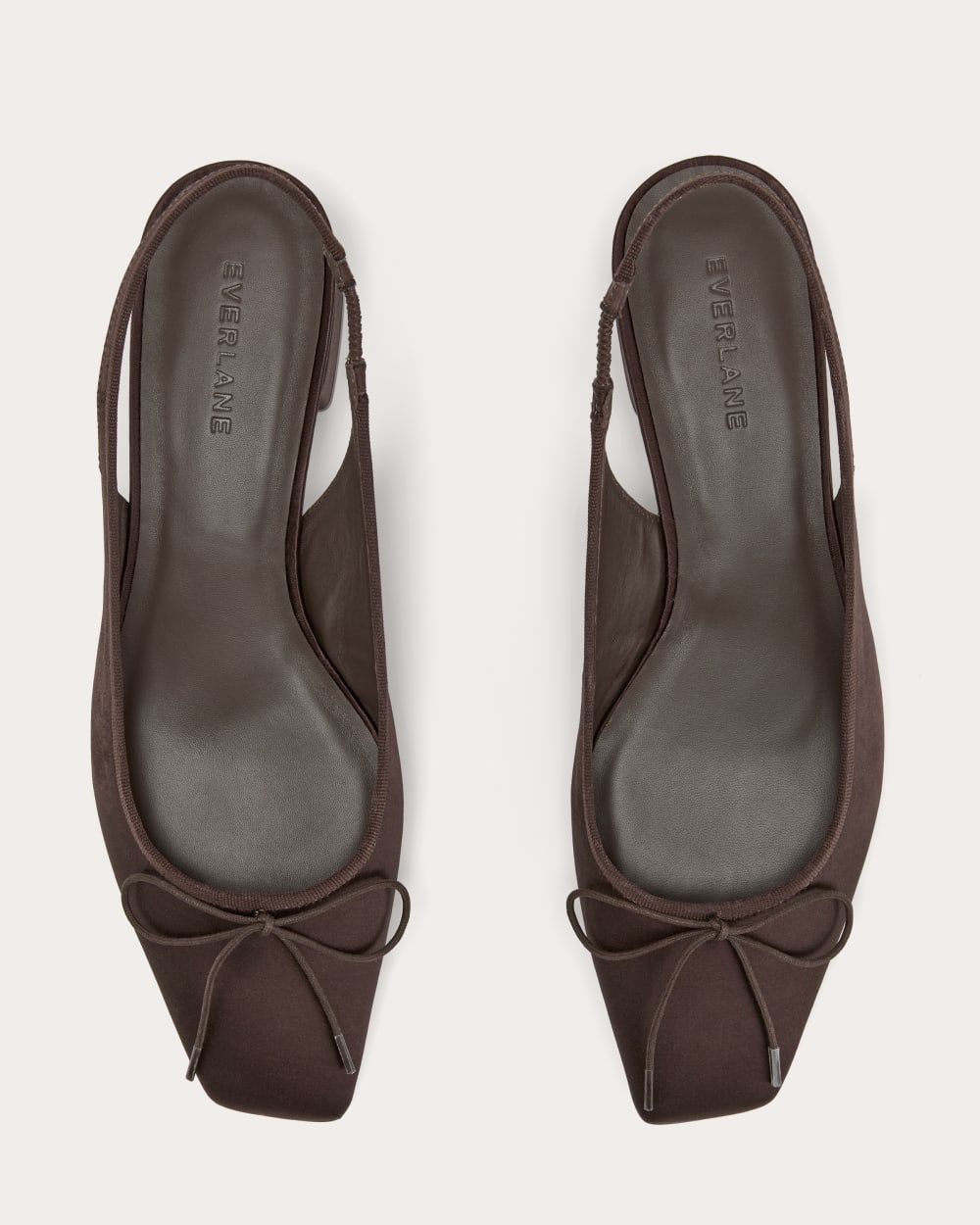 The Ballet Slingback Heel | Deep Brown Satin