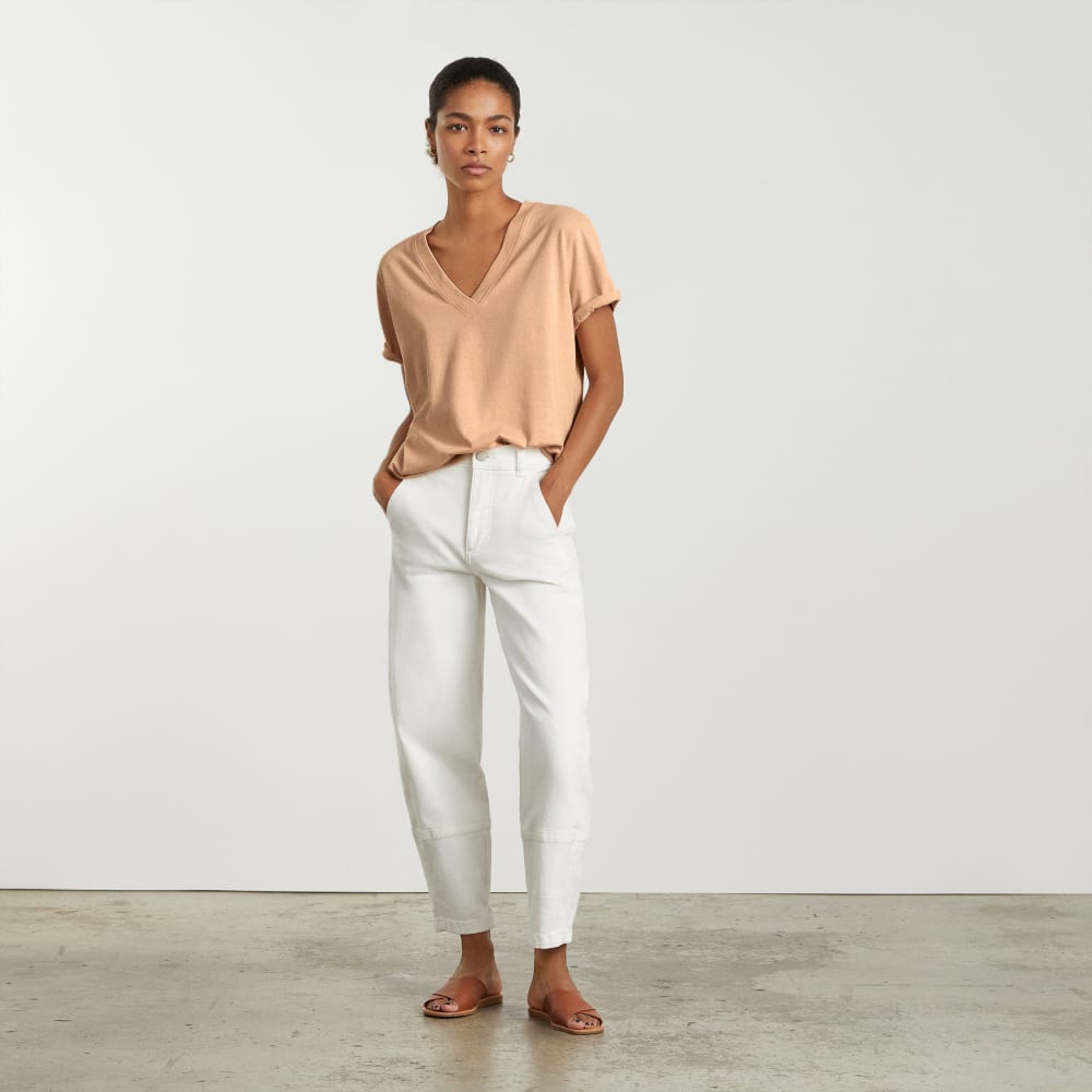 The Vintage V-Neck Hemp Tee | Hazelnut