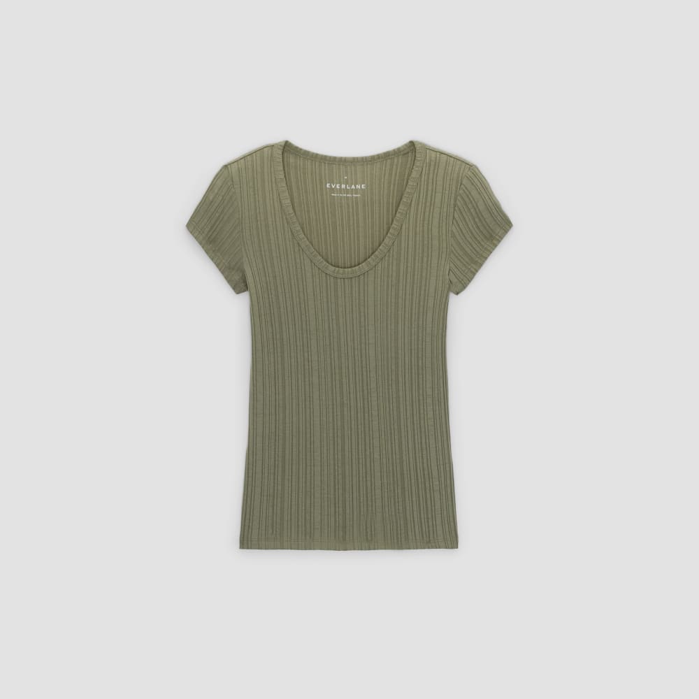 The Rib Soft Knit Scoop-Neck Tee | Kalamata