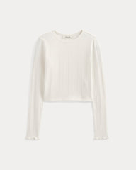 Lounge Rib Cropped Shirt | Bone