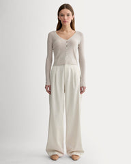 The Cardigan in Ultrasoft Merino | Heather Oatmeal