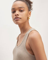 The Luxe Rib Tank | Heathered Tan
