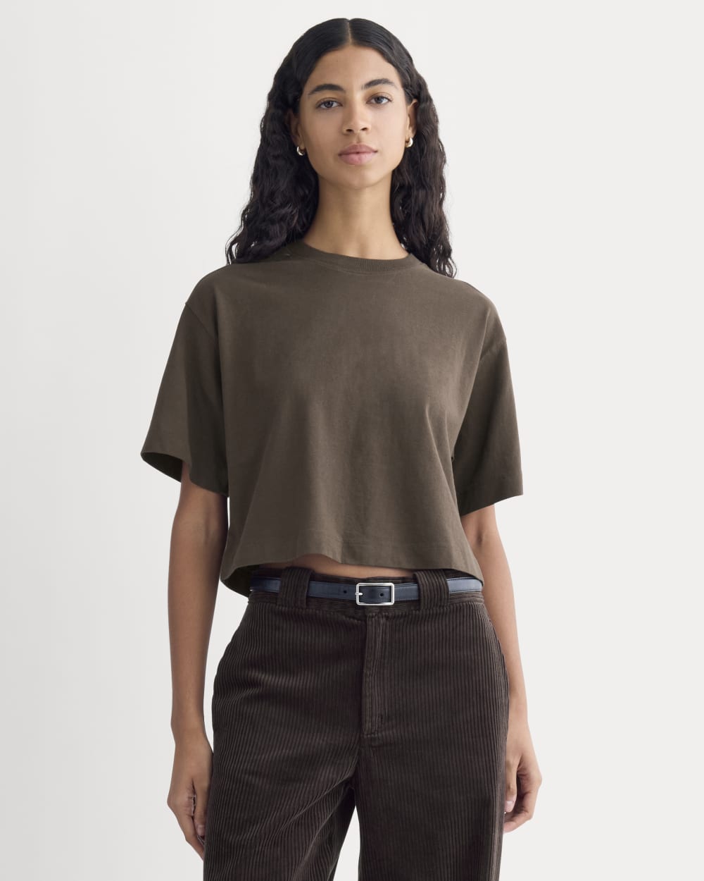 The Premium Weight Cropped Tee | Coffee Bean