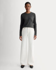 The Slim Long-Sleeve Crew in Essential Cotton | Heathered Soot