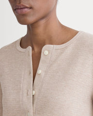 Boxy Henley in Cozy Waffle | Heathered Oatmeal
