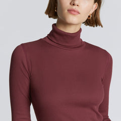 The Luxe Micro-Rib Turtleneck | Brandy