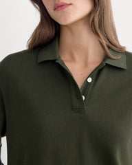 Oversized Pique Polo | Dark Green