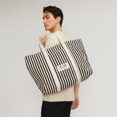 The Organic Canvas Weekender | Black / Bone