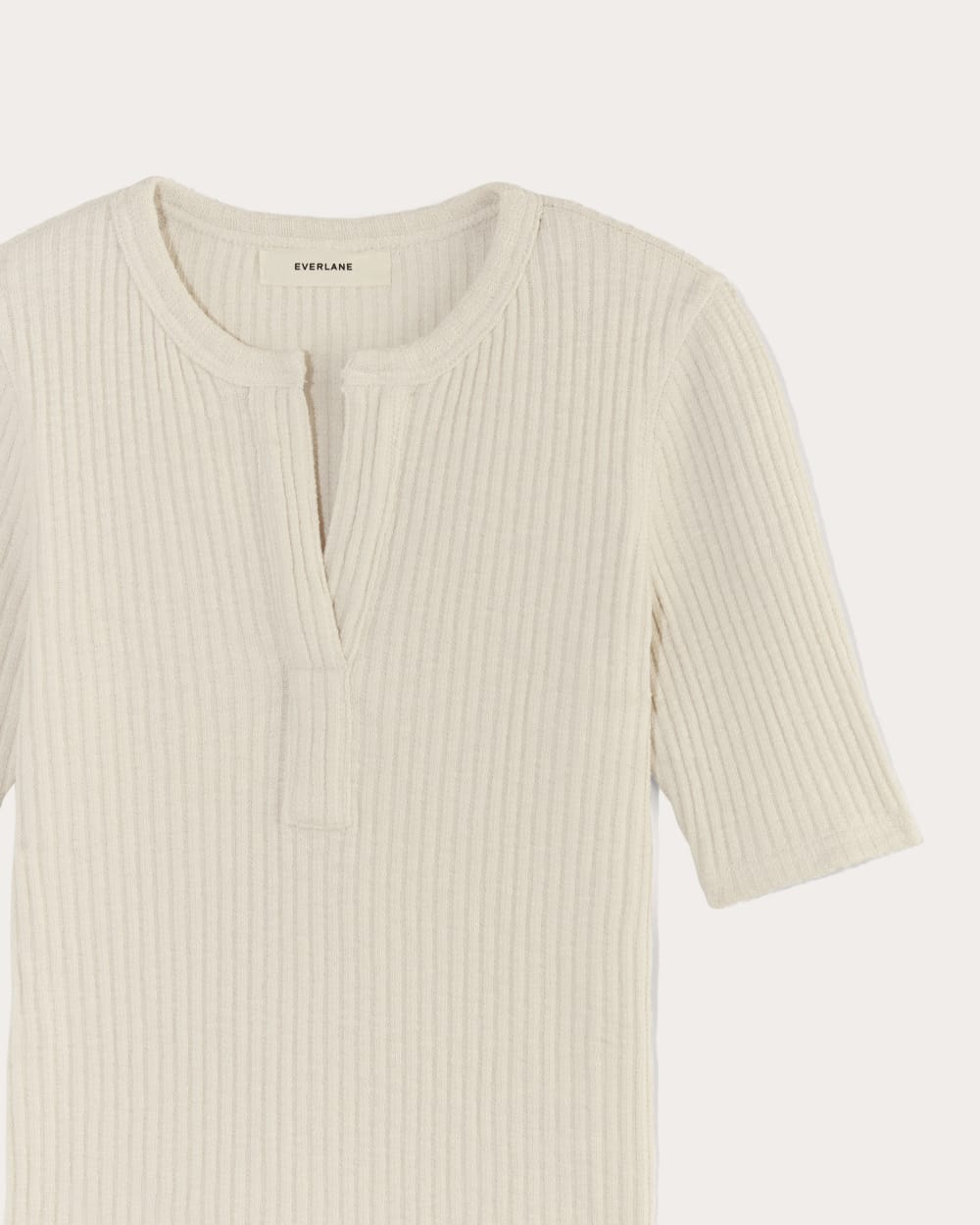 The Rib-Knit Short-Sleeve Henley | Bone