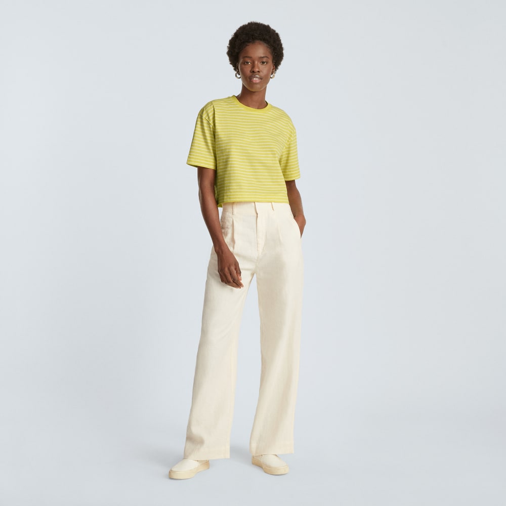 The Organic Cotton Cropped Tee | Acacia / Tan