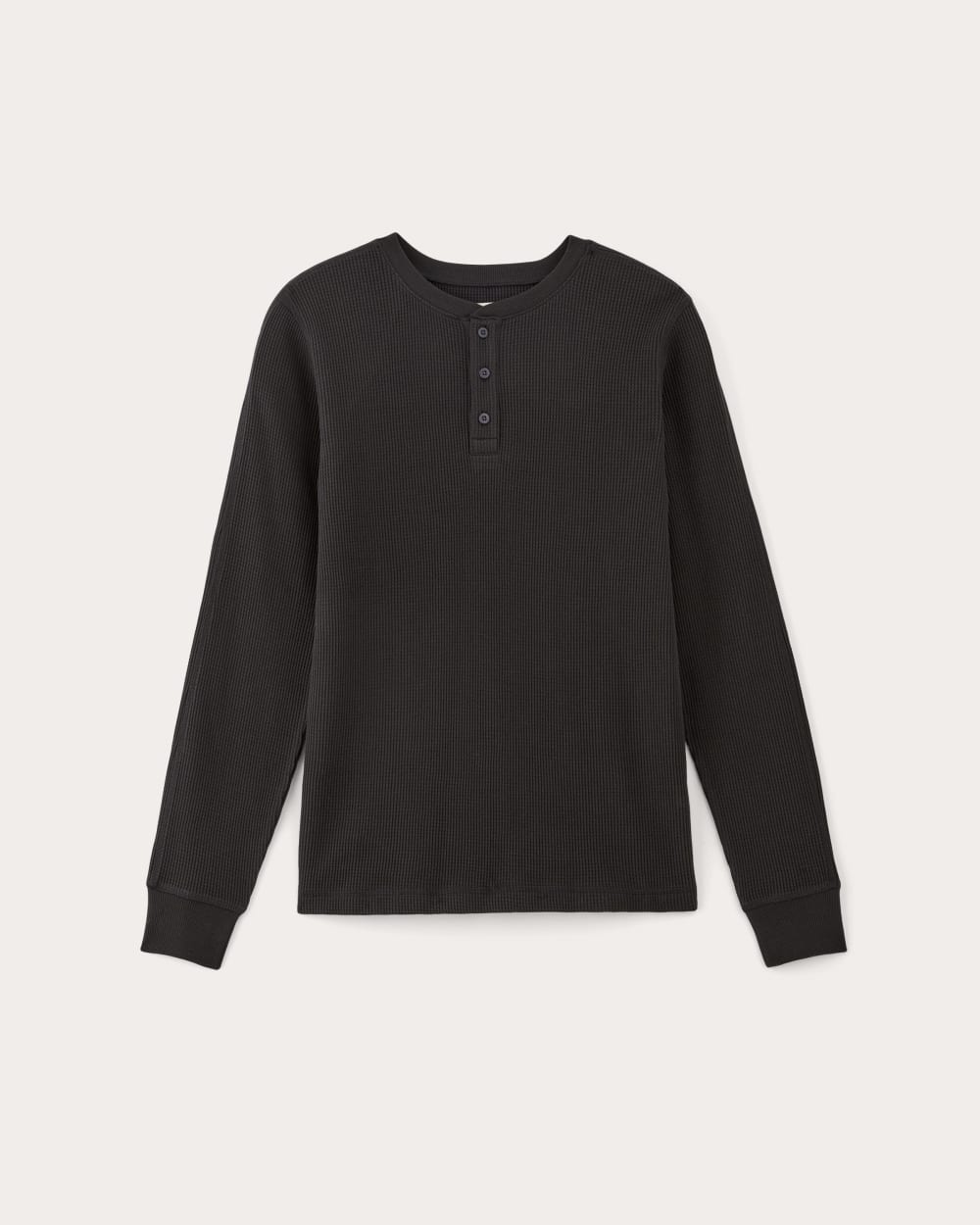 The Waffle Long-Sleeve Henley | Black