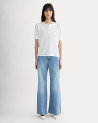 The Henley in Cotton Linen | White