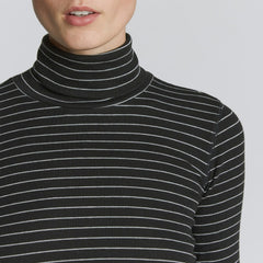 The Luxe Rib Turtleneck | Black / Canvas Tan