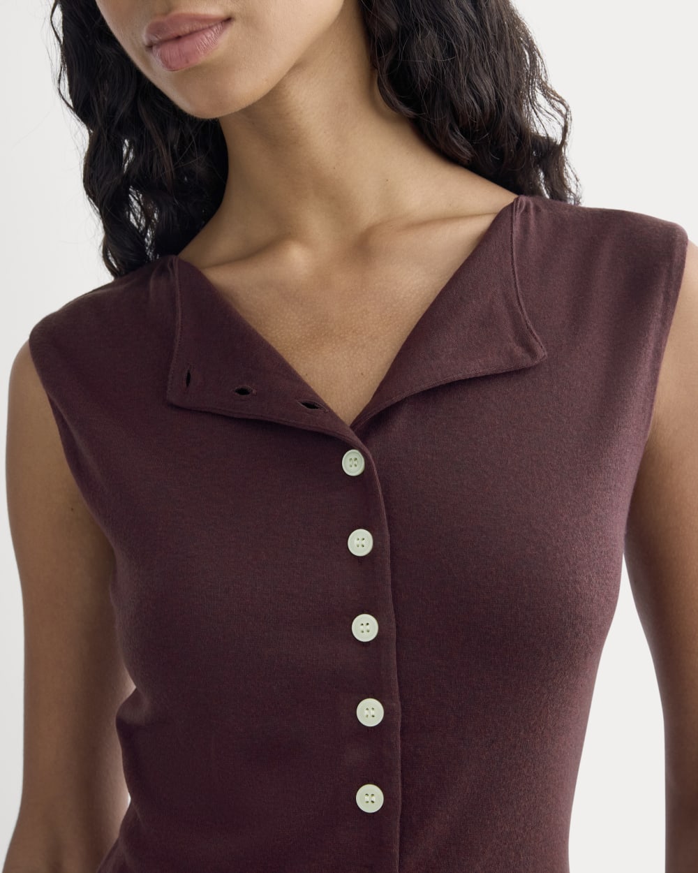 Sleeveless Button-Up in Butterluxe | Deep Plum