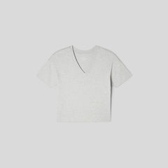 The Organic Cotton Slouchy V-Neck | Heathered Grey