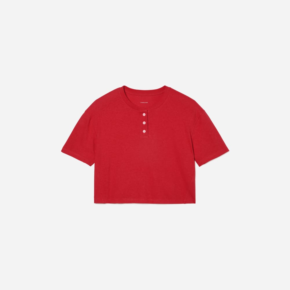 The Vintage Henley Hemp Tee | Goji Berry