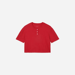 The Vintage Henley Hemp Tee | Goji Berry