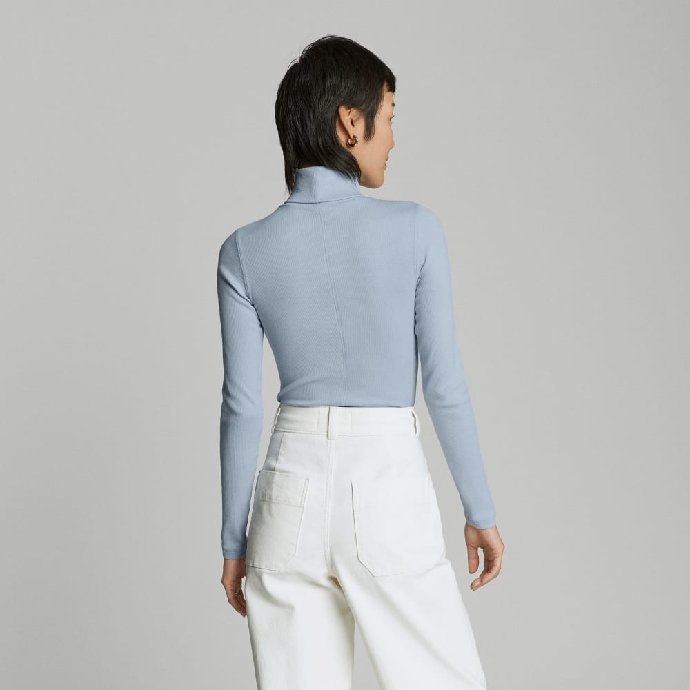 The Luxe Micro-Rib Turtleneck | Mist
