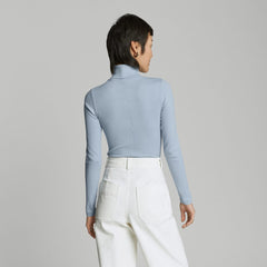 The Luxe Micro-Rib Turtleneck | Mist