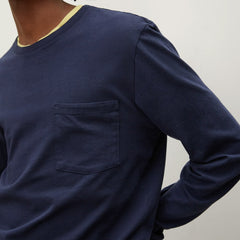 The Organic Cotton Long-Sleeve Pocket Tee | Deep Navy
