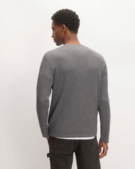 The Waffle Long-Sleeve Henley | Heathered Charcoal