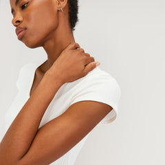 The Rib Soft Knit Scoop-Neck Tee | Bone