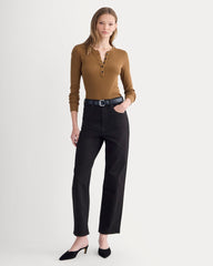 The Luxe Rib Henley | Toffee