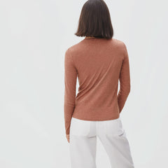 The Organic Cotton Long-Sleeve Crew | Heathered Brown