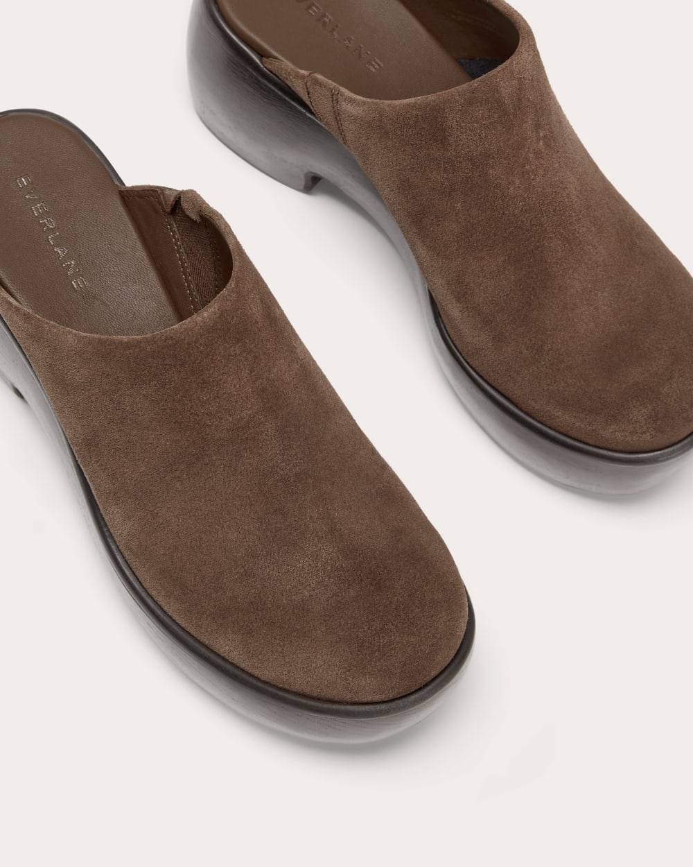 The Wooden Puffa Clog | Dark Umber Suede