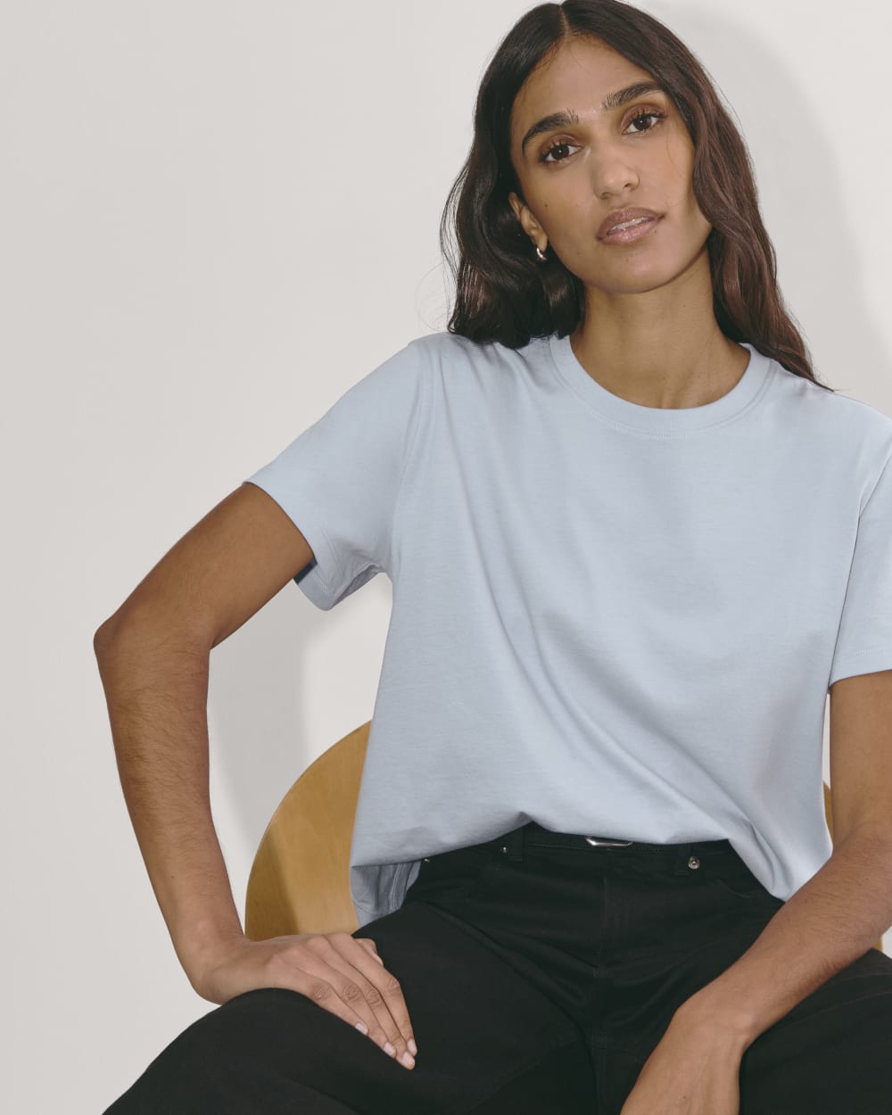 The Box-Cut Tee in Essential Cotton | Blue Slate | No Pocket