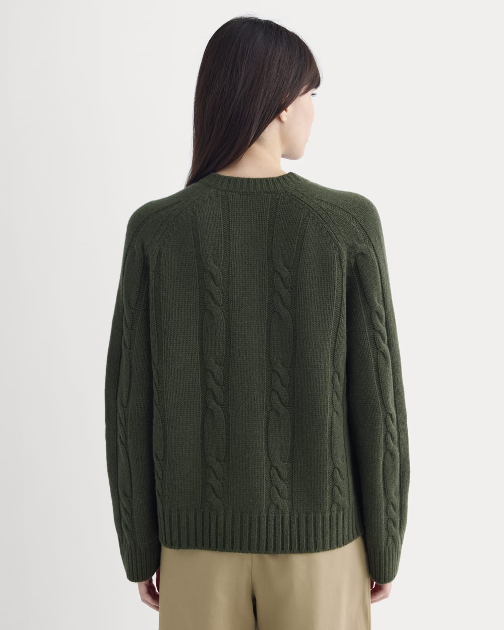 Cable Cardigan in Extrafine Luxe Merino | Dark Forest